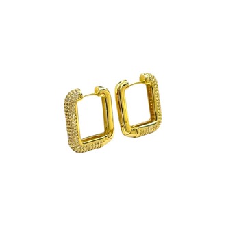 Kare Gold Zirkon Küpe