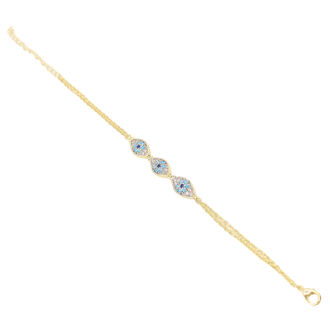 Üç Göz 14K Minimal Bileklik 