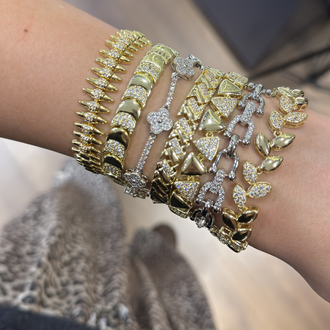 Silver Yonca Detay 14K Bileklik 
