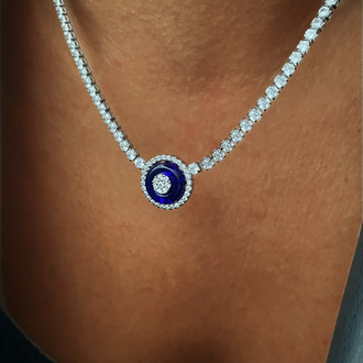 Tek Nazar Silver Su Yolu Kolye