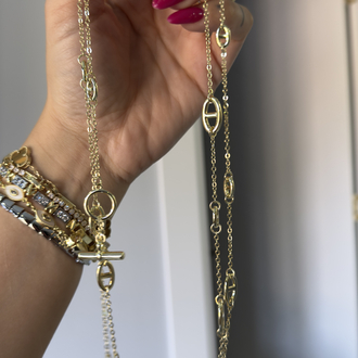 Hermes Model 90cm Gold Kolye 