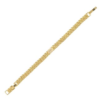 14K Hasır Üzeri Taş Detay Gold Bileklik