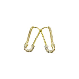 Zirkon Çengel Figür Gold Küpe