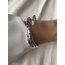 3 Sıralı Serpenti Silver Kelepçe Bileklik 