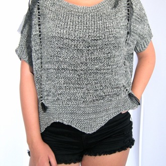 gri  zigzag oversize tunik