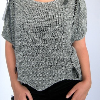 gri  zigzag oversize tunik