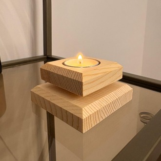 Masif Çam El Yapımı Tealight Mumluk