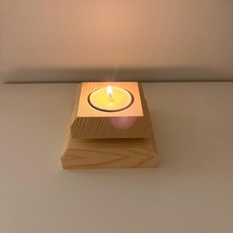 Masif Çam El Yapımı Tealight Mumluk