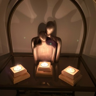 Masif Çam 3'lü Set Tealight Mumluk