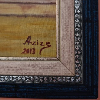 “Küçük Bekçi ve Dostu” - Azize Rodoplu - 35x50 Yağlı Boya Tablo - 2013