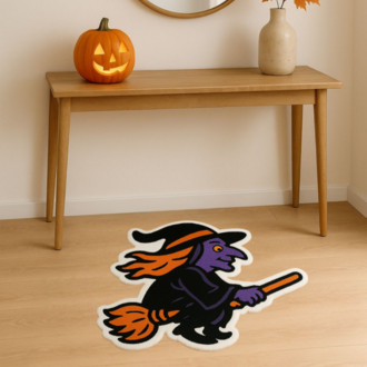 El Yapımı Cadı Şapkalı Halı – Spooky Eyes Detaylı Halloween Dekor