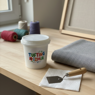 Tufting & Punch Tutkalı – Su Bazlı Şeffaf Halı Yapıştırıcısı (1 KG)