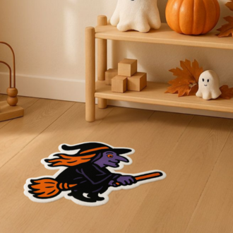 El Yapımı Cadı Şapkalı Halı – Spooky Eyes Detaylı Halloween Dekor