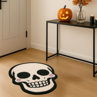 El Yapımı Tatlı Kuru Kafa Halısı – Spooky Halloween Dekor