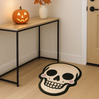 El Yapımı Tatlı Kuru Kafa Halısı – Spooky Halloween Dekor