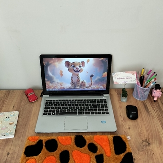 Leopar Desenli Tufting Klavye Halısı✨