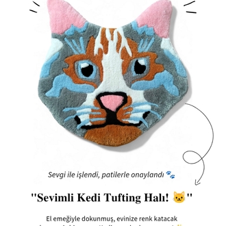 Sevimli Kedi Tufting Halı
