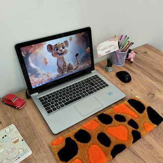 Leopar Desenli Tufting Klavye Halısı✨