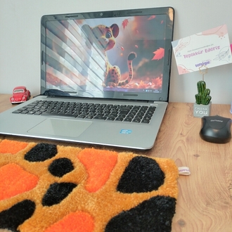 Leopar Desenli Tufting Klavye Halısı✨