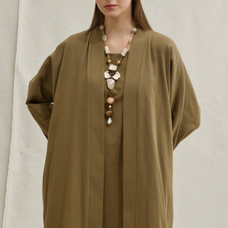Soft İkili Abaya Takım Haki