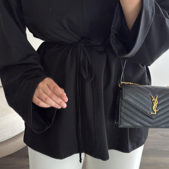 Yandan Yırtmaçlı Sweat Siyah