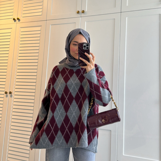 Ekose Desen Kazak Bordo