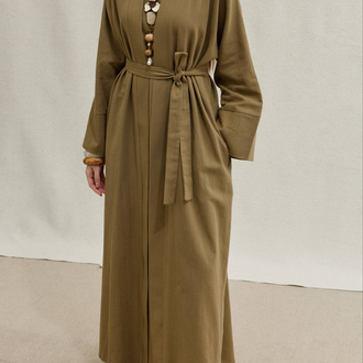 Soft İkili Abaya Takım Haki
