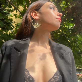 Fleur Heykelsi Halka Küpe
