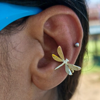 Yusufçuk Böceği Ear Cuff Kıkırdak Küpesi
