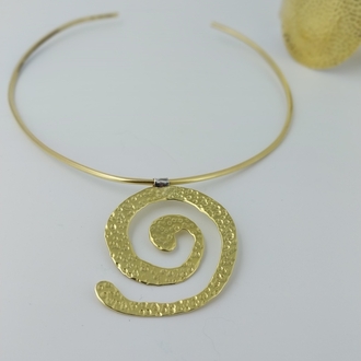 Spiral Form El Yapımı Kolye