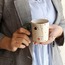 Kadın Yüzü Tasarım Beyaz El Yapımı Seramik Kahve Kulplu Mug/Kupa/Bardak