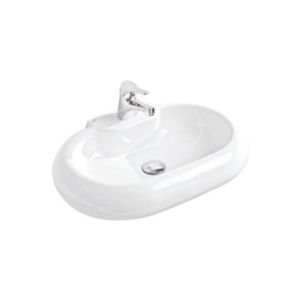 Güral Oval Mobilya Üstü Lavabo - Beyaz