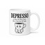 Depresso Kahve Bitince Ruh Hali İngilizce Temalı Komik Baskılı Porselen Kupa Bardak Hediye