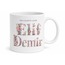 Çiçekli Harf Baskılı Kişiye Özel Kupa Bardak Hediye Özel Tasarım Mug