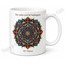 Mandala Desenli Baskılı Kupa Bardak Hediye Porselen Meditasyon Yoga Huzur