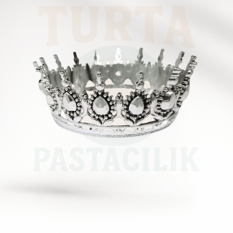 PLASTİK GÜMÜŞ PASTA TACI