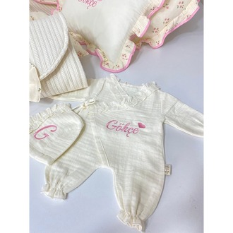 84) Bebek Yenidoğan İsimli Çiçekler Müslin 6 Lı Set