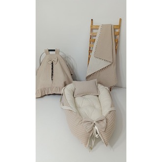 75)Bebek Yenidoğan Vizon Düz 4 Lü Set