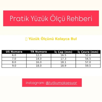 8 Numara XUPİNG KALP TAŞLI YÜZÜK