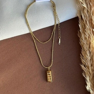 Külçe Altın Çelik Gold Kolye