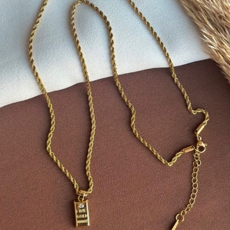 taşlı Külçe Altın Kolye 60 cm