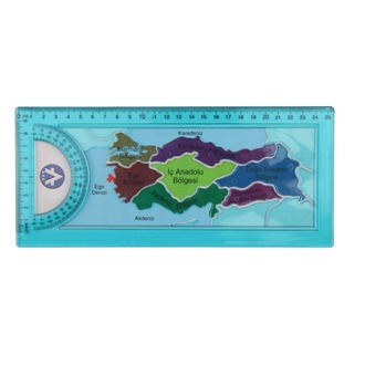 Türkiye Şablonu Harita Cetveli (25 cm) (1 Adet)