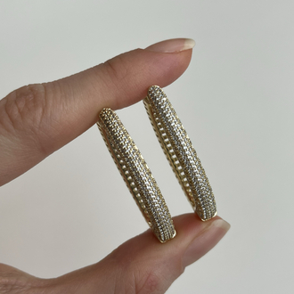 Oval Taşlı Küpe | Xuping