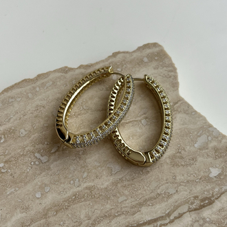 Oval Taşlı Küpe | Xuping