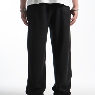 Waffle Kumaş Siyah Baggy Pantalon
