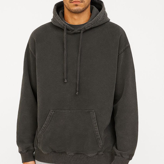 Asit Yıkamalı Basic Oversize Hoodie
