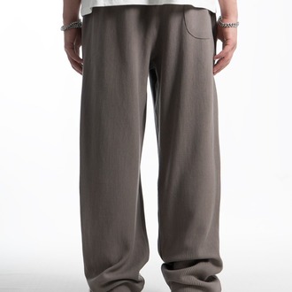 Waffle Kumaş Açık Kahve Baggy Pantalon