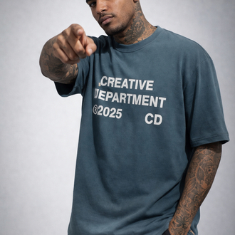 CREATIVE DEPARTMENT – Pistole Sprey Ön Baskı Oversize T-Shirt