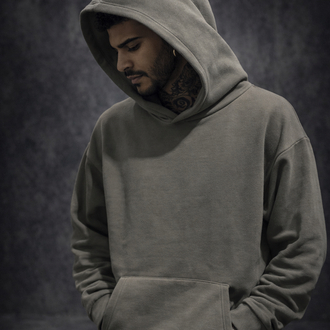 3 iplik Şardonlu Yeni Gri Oversize Hoodie