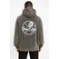 Oversize 3 İplik Asit Yıkamalı Hoodie – Raw Edge Skull Print